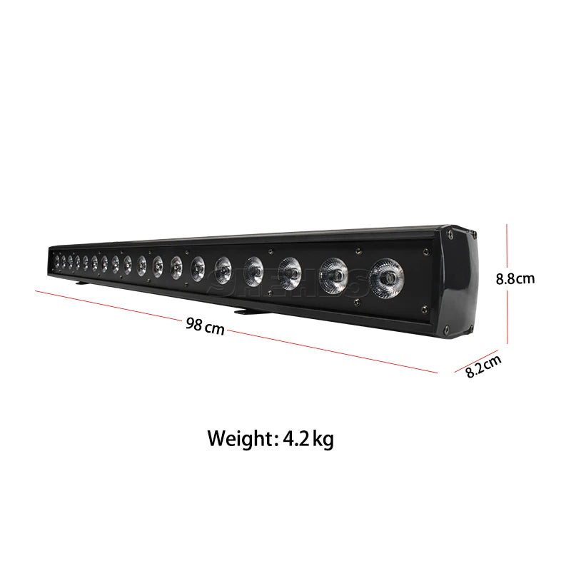 barre lumineuse murale led noir effet scène dj moderne 98cm longueur dmx