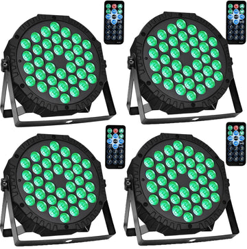 projecteur led 36 diodes rgb sound dmx jump mode noir moderne compact disco scène