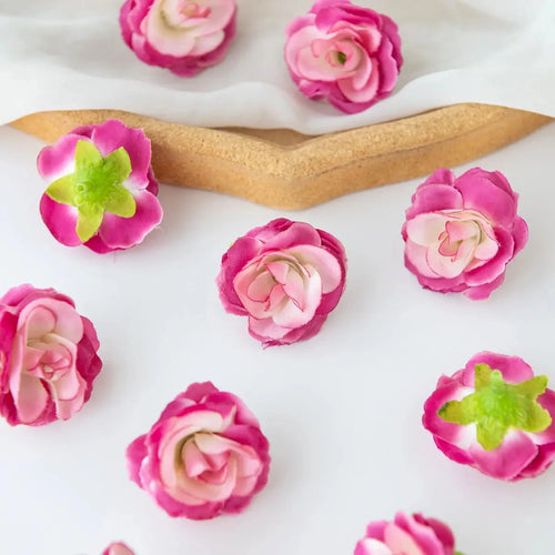 fleurs artificielles roses soie feuilles vertes décoration mariage fête maison jardin