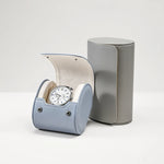 boîte montres cuir simili bleu clair moderne slots rangement voyage