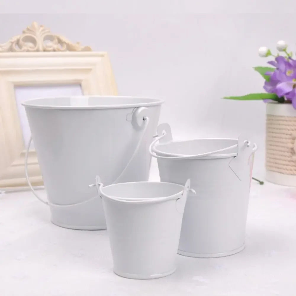 pot fleur métal classique poignée plante intérieure extérieur