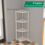 étagère angle bois moderne marron beige plateaux métal noire minimaliste compartments boîtes tissu