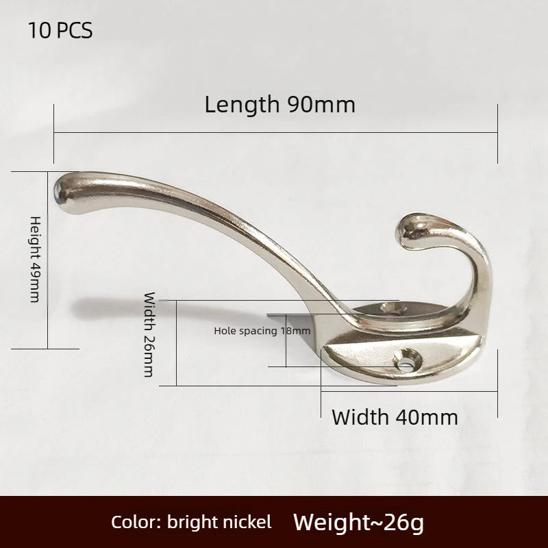 crochets muraux modernes 90mm longueur 45mm hauteur 26mm largeur noir nickel bronze
