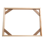 cadre photo bois rustique kit diy tableau beige triangles rouges
