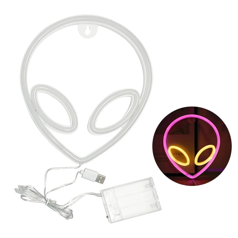 lampe led alien rose jaune bleu yeux circulaires moderne batterie cable usb intérieur