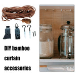 corde rideau marron clair tissée moderne clips crochets vis 12m