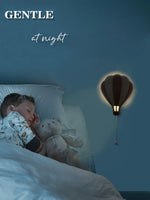 veilleuse murale nuage flottant ballon enfantin décorative chambre bébé LED posée fixée cordon blanc