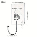 crochets murals adhésifs argentés transparents modernes maison salle bain cuisine utilisation multiple pack 10