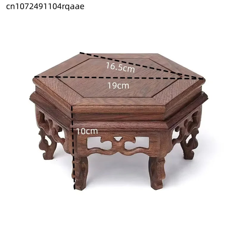 présentoir bois artisanal support plantes sculpture marron décor intérieur extérieur étagère jardin