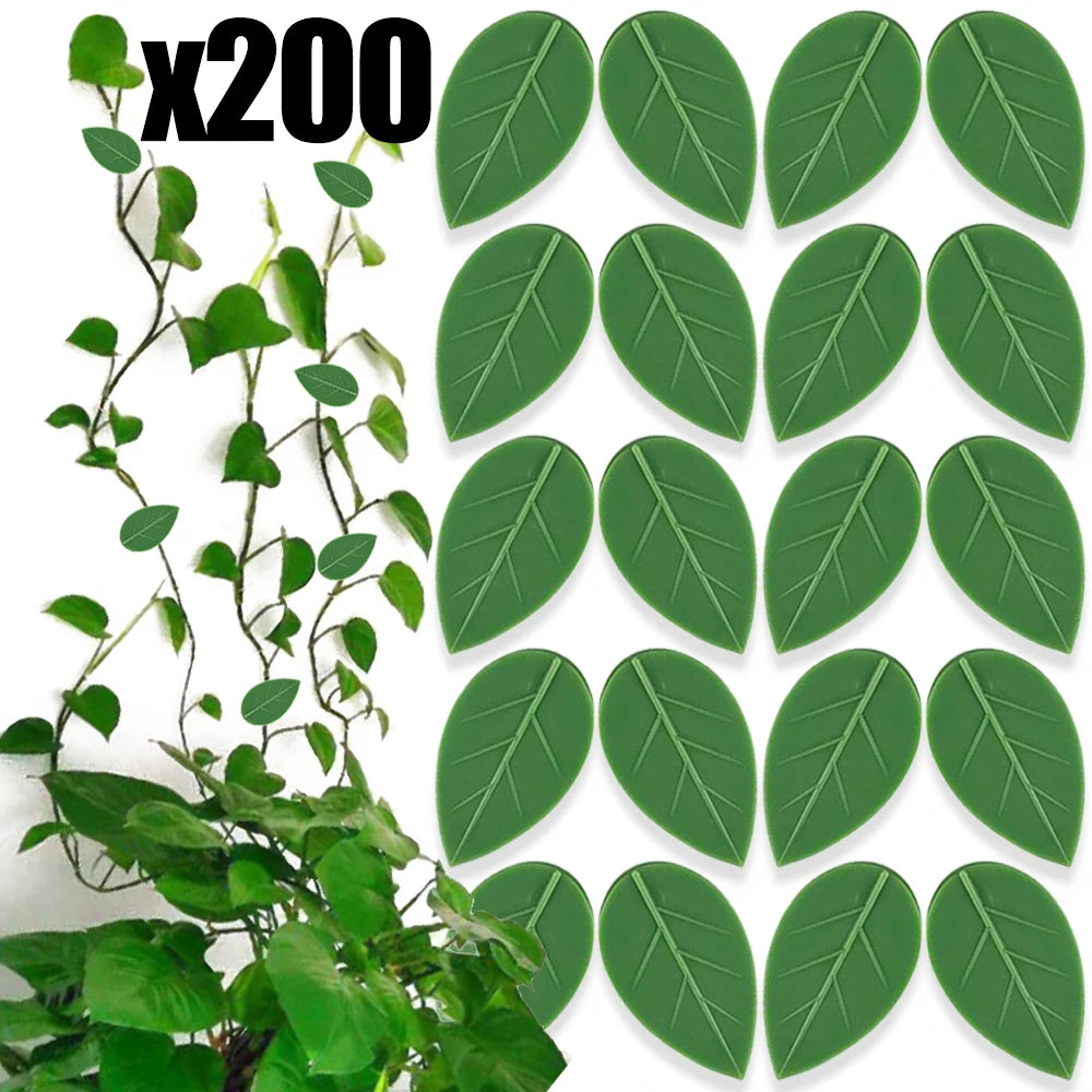 clips plantes autoadhésifs forme feuilles vert moderne pack 100 clips