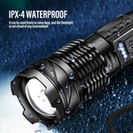 lampe torchon rechargeable 20w led noire texturée modes éclairage camping pêche