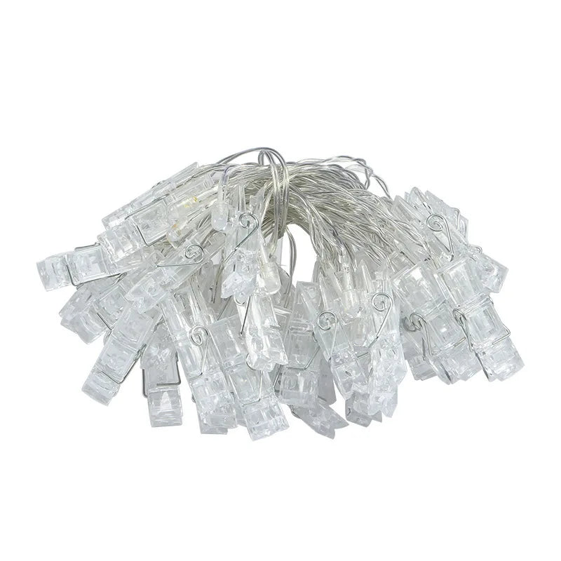 décoration noël guirlande led clip transparent moderne 10leds 20leds 3m