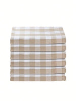 serviettes carreaux 100% polyester beige blanc table moderne cuisine restaurant