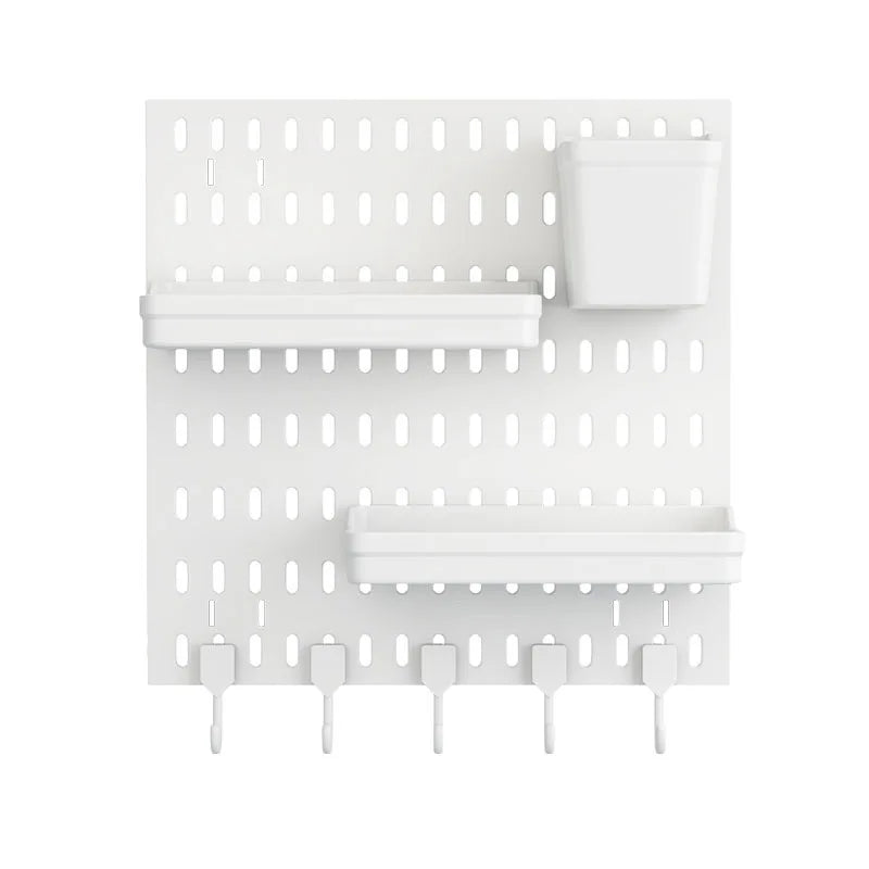 panneau rangement perforé blanc moderne clips horloge calendrier accessoires organisation décoration chambre enfants jouets