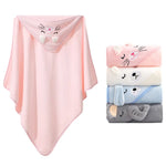 serviette bain bébé robe ours chat enfant douce veloutée glissière sourire yeux oreilles