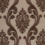 nappe décorative élégante motif floral marron beige doré tissu brodé relief maison runner table