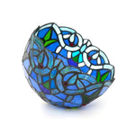 abat jour tiffany art nouveau bleu vert mosaïque floral 20cm 8inch