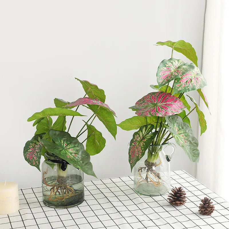 plantes artificielles vertes feuilles soie decoration extérieur moderne minimaliste