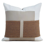 housse coussin carré orange motif géométrique moderne adhésif décoration intérieur