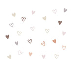 stickers muraux coeurs beige rose gris brun modernes adhésifs chambre enfants fonds écran