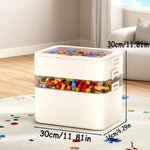 boîtes rangement transparentes empilables jouets colorés moderne poignées vert rose jaune