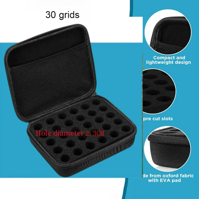 boîtes rangement réfrigérateur 30 emplacements flacons insuline mousse texturée noir bleu utilitaire