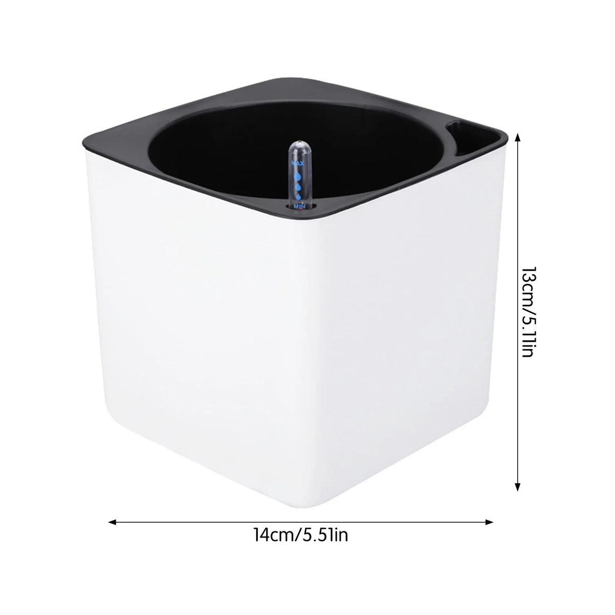 pot auto irriguant moderne indicateur eau fleur plante verte corde coton absorbant blanc opacité
