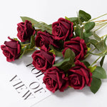 bouquet roses artificielles blanc rouge violet classique décoration maison anniversaire saint valentin mariage