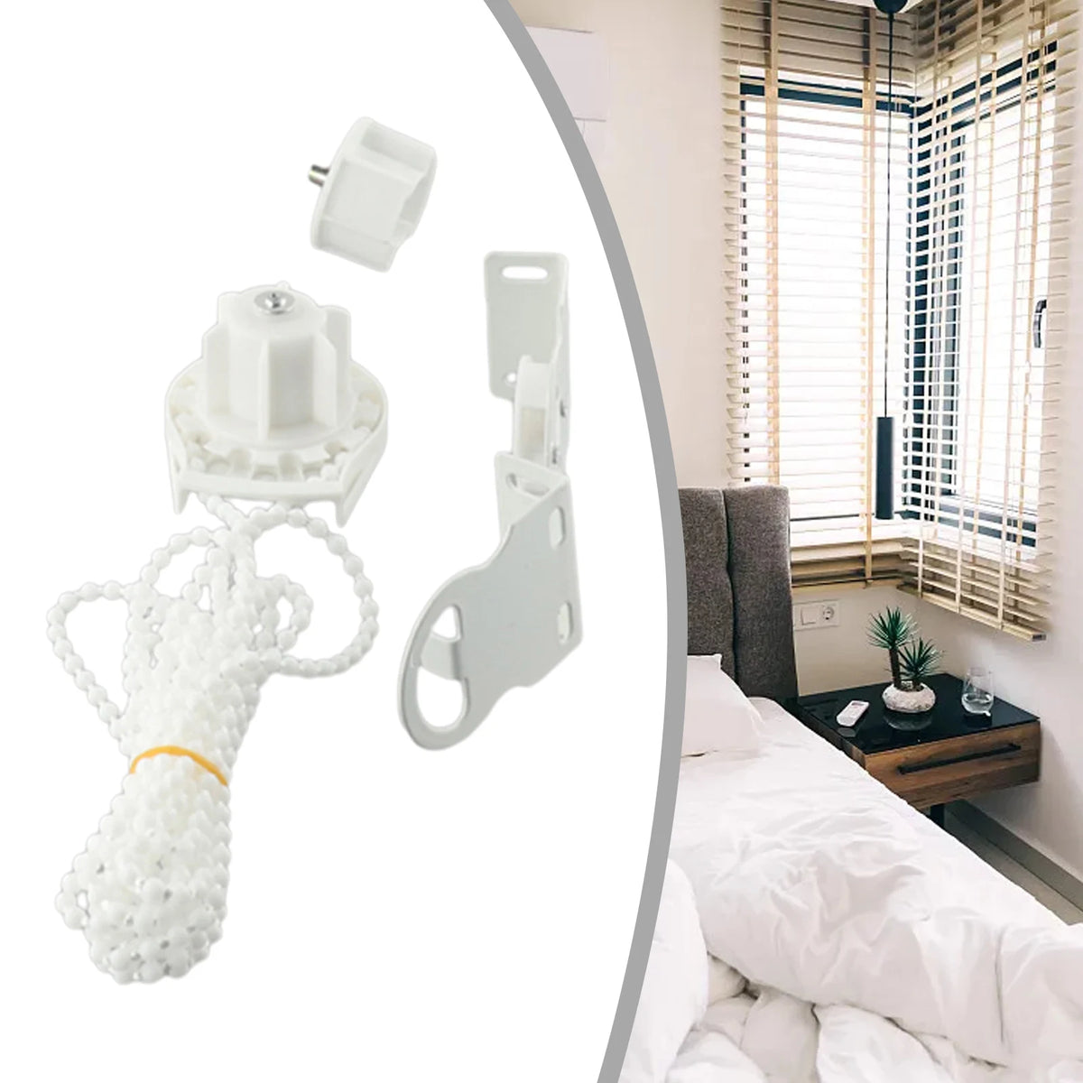 rideau kit chaîne blanc rondelettes clips accessoire fenêtre moderne bricolage remplissage débutant