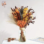 bouquet fleurs séchées orange marron naturel décoration maison anniversaire mariage rustic vintage