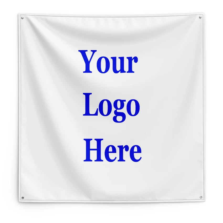 tapisserie polyester double face impression carrée simple clips métalliques photoprint logo famille