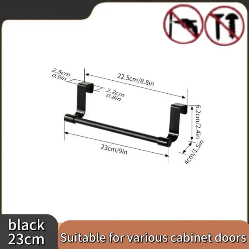 porte serviettes acier inoxydable étagère cuisine noir lisse moderne clips 23cm 36cm