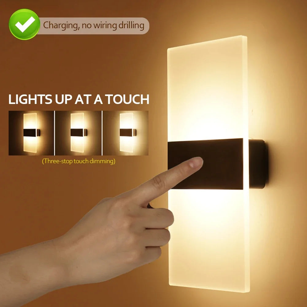 Applique murale rechargeable avec capteur de mouvement en couleur blanche