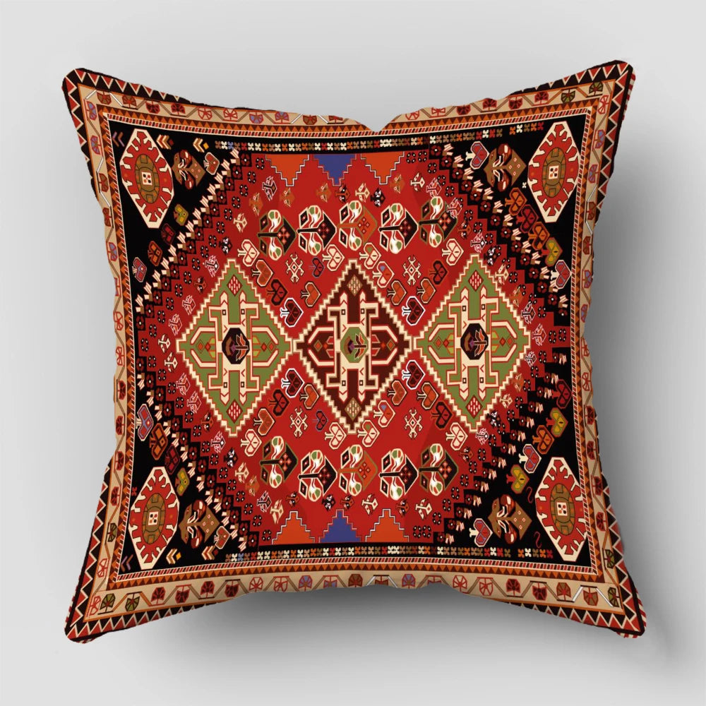 taies d'oreiller motif ethnique couleurs vives traditionnel décoratif maison voiture 45x45cm