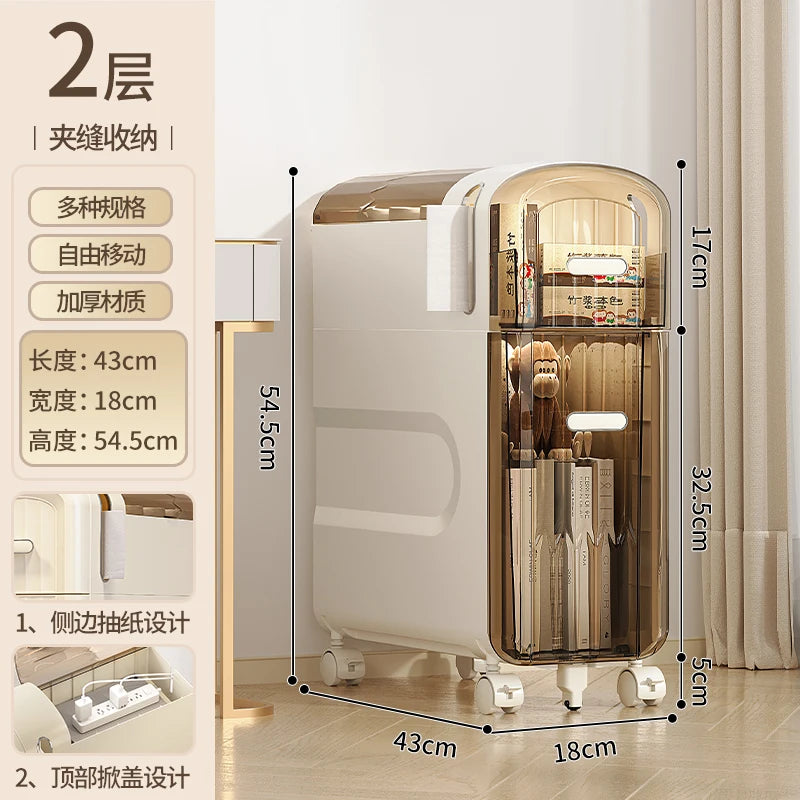 rangement tiroirs meuble moderne imitation bois beige clair organisateur salon salle bain étanche multifonction