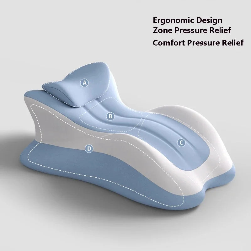 coussin ergonomique mousse mémoire forme colonne gris clair confortable ajustable lit canapé soulagement douleur