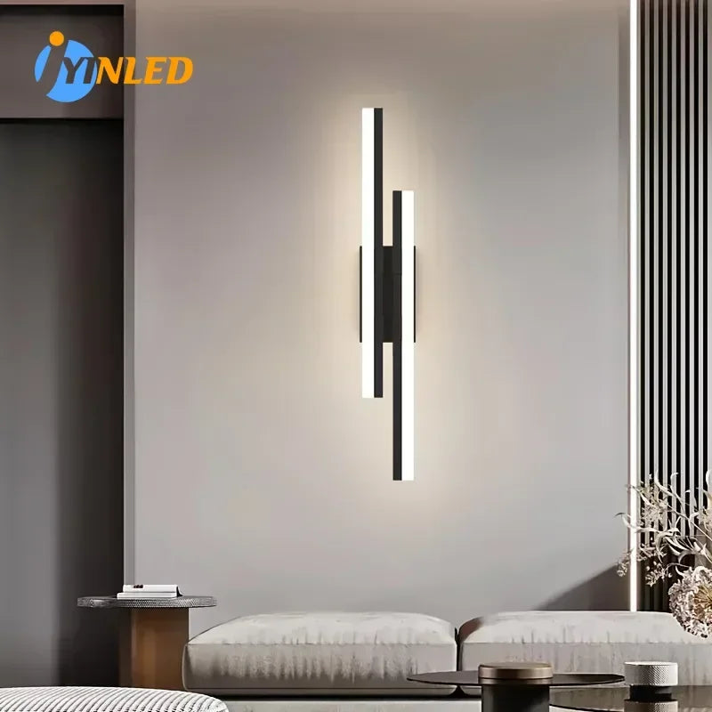 applique murale led réglable température couleur moderne minimaliste noire blanche fixée mur