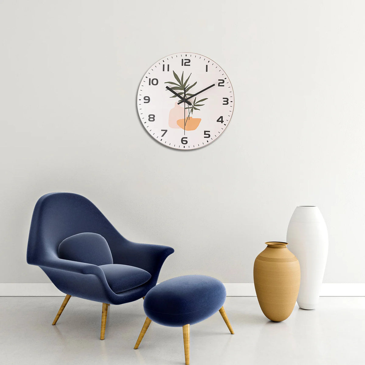 horloge murale bois motif végétal moderne salon chambre coucher quartz silencieux 10 12 14