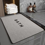tapis bain caoutchouc gris clair texture tissée moderne adhésif 60x40cm 80x50cm absorbant