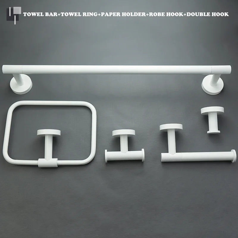 porte serviettes blanc moderne adhésif set accessoires salle bain papier toilette brosse dents