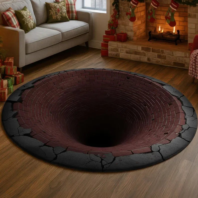 tapis rond moderne crâne squelettique motif géométrique gris noir multicolore 80x80cm 120x120cm