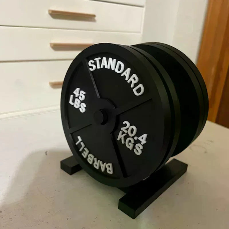 disques poids standard noirs barbell fitness support fournis sportifs amusants