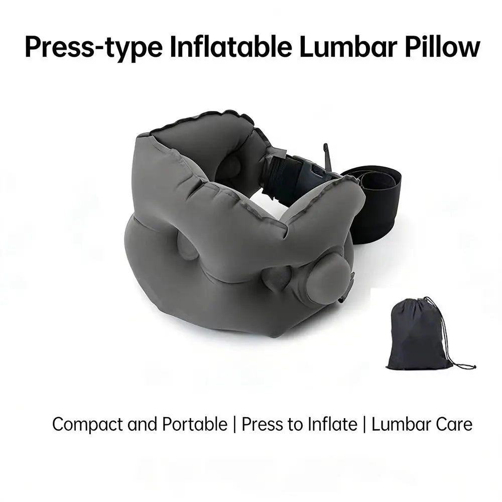 coussin lombaire gonflable confortable noir sac rangement ajustable lit forme