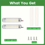 barre lumineuse led 36 diodes blanc 6000k adhésif vis éclairage intérieur moderne camping car