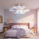 ventilateur led couleurs changeantes bluetooth télécommande moderne arc ciel éclairage chambre musique
