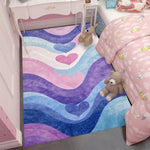 tapis moderne rose violet coeurs abstraits polypropylène polyester salon chambre décoration extérieure machine lavable