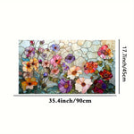 film décoratif fleurs feuilles multicolore adhésif opacité art deco vitrail maison fenêtre 45cm 90cm