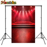 rideau scène rouge étoiles brillant clips anniversaire baby shower moderne glamour photo fondo vinyl