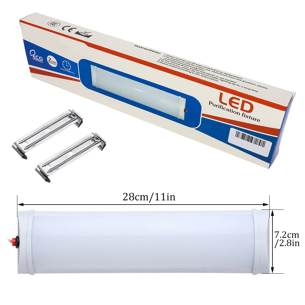 barre lumineuse led 12v blanc pur moderne adhésif interrupteur rotatif 28cm 7.2cm