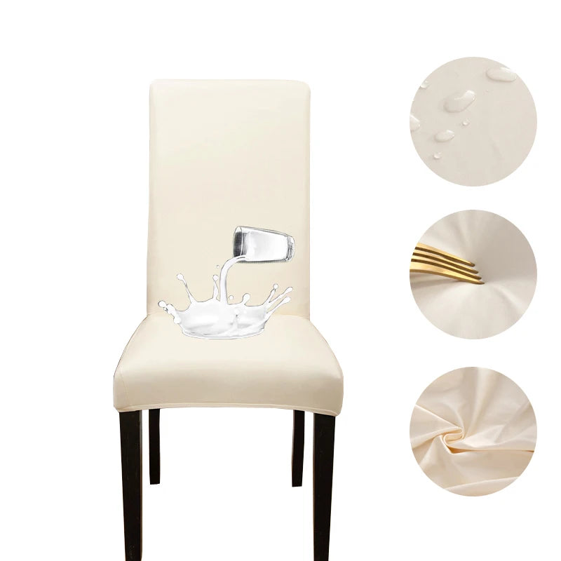 chaise moderne simili cuir tissée imperméable élastique anti poussière noir mariage